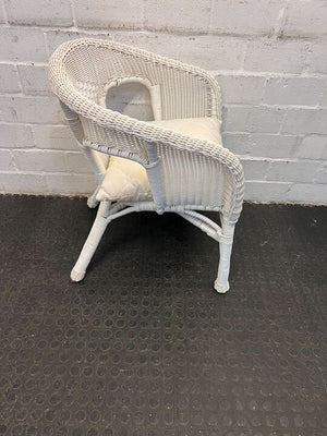 White Cushioned Firmly Woven Chair