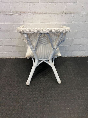 White Cushioned Firmly Woven Chair