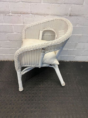 White Cushioned Firmly Woven Chair