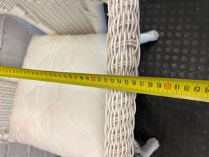 White Cushioned Firmly Woven Chair