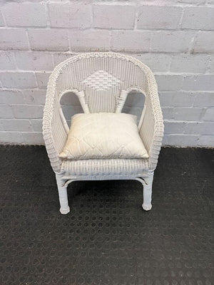 White Cushioned Firmly Woven Chair