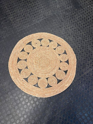 Round Woven Decorative Floor Mat (Width: 80cm)