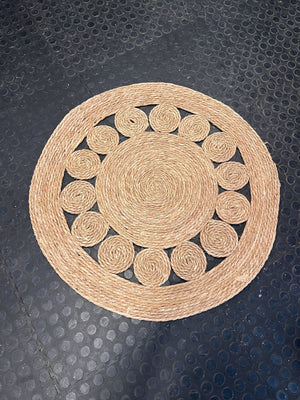 Round Woven Decorative Floor Mat (Width: 80cm)