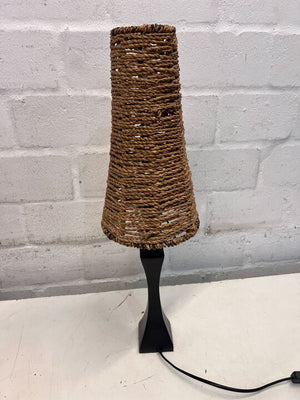 Rope Woven Desk Lamp with Firm Wooden Stand