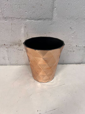 Diamond Patterned Rose Gold Decorative Vase