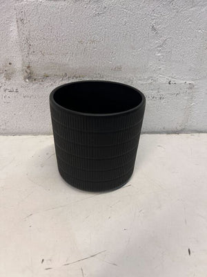 Lined Cylinder Tire Styled Ceramic Vase