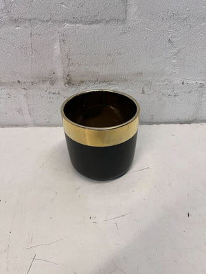 Black Dipped Golden Rimmed Decorative Vase