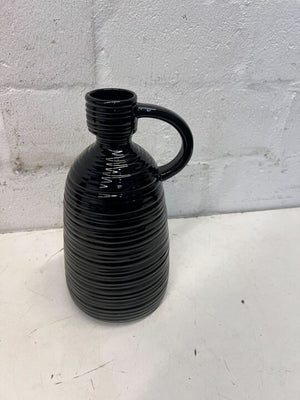 Hungarian Styled Black Decorative Vase