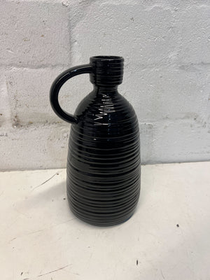 Hungarian Styled Black Decorative Vase