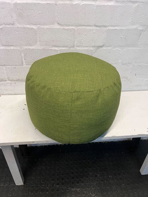 Turkish Styled Green Upholstered Round Poof Seat