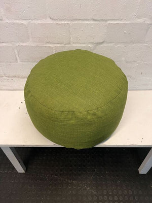 Turkish Styled Green Upholstered Round Poof Seat