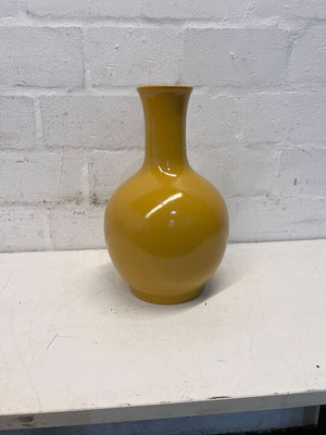 Burnt Yellow Chinese Porcelain Decorative Pot