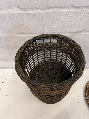 Antique Styled Woven Wicker Basket with Cover