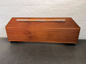 Art Deco Styled Walnut Queen Sized Headboard with Two Cabinets