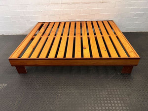 Sturdy Wooden Slatted Queen Sized Bed Frame