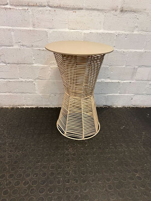 Modern Woven Hour Glass Side Table