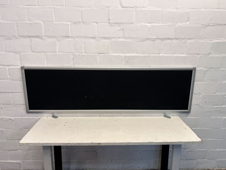 Steel Framed with Stand Black Desk Divider (Width: 161cm)(Height: 50cm)