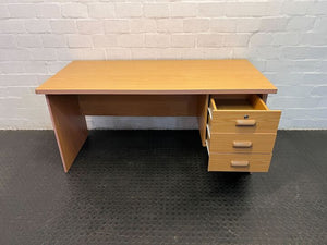 Oak Melamine Modern Wooden Office Desk with Three Drawers (Width: 161cm)(Height: 76cm)