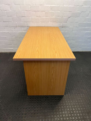 Oak Melamine Modern Wooden Office Desk with Three Drawers (Width: 161cm)(Height: 76cm)