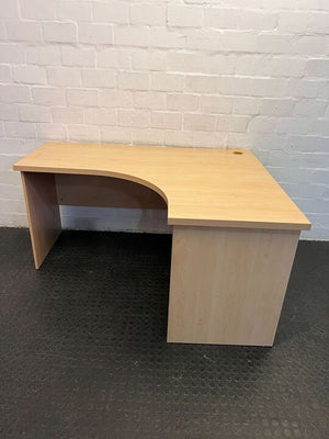 Oak Melamine L-Shaped Wooden Desk (Width: 150cm)(Height: 74cm)