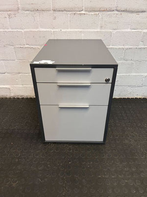 Black Steel Three Drawer Filing Credenza (Width: 60cm)(Height: 55cm)