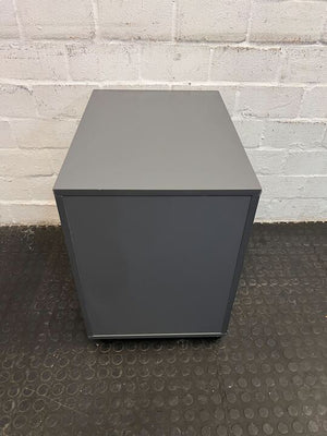 Black Steel Three Drawer Filing Credenza on Wheels (Width: 60cm)(Height: 60cm)