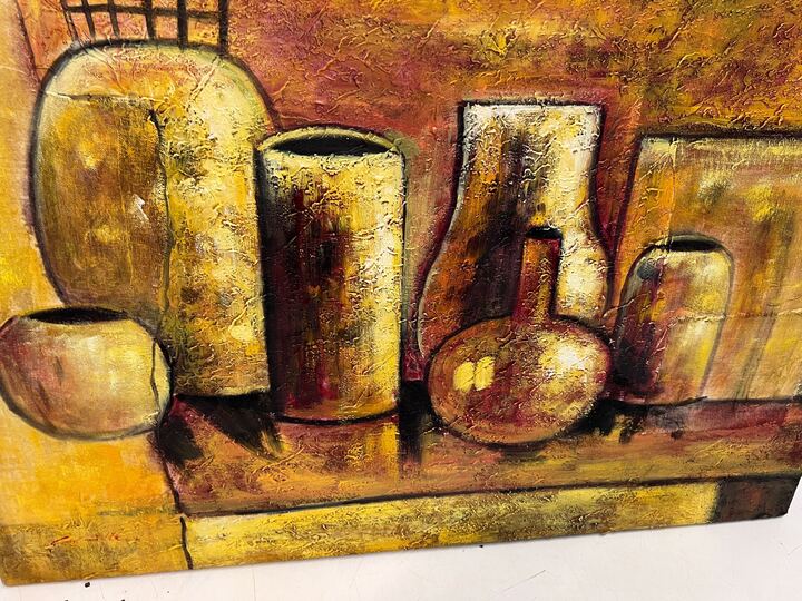 Past Arabian Styled Clay Pottery Painting (Width: 92cm)(Height: 63cm)