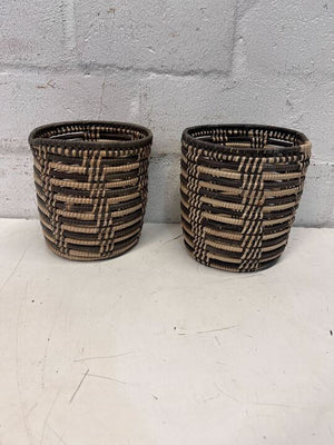 Black & Brown Handwoven Carrier Basket