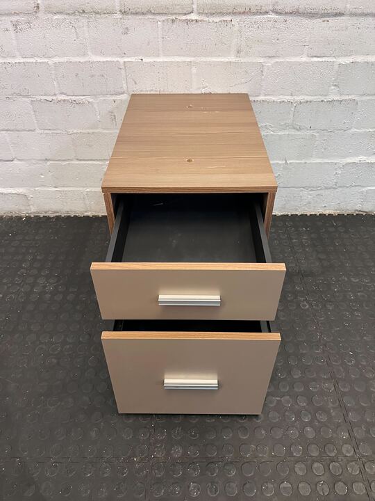 Modern Two Drawer Light Wooden Steel Interior Filing Credenza (Width: 60cm)(Height: 51cm) - PRICE DROP