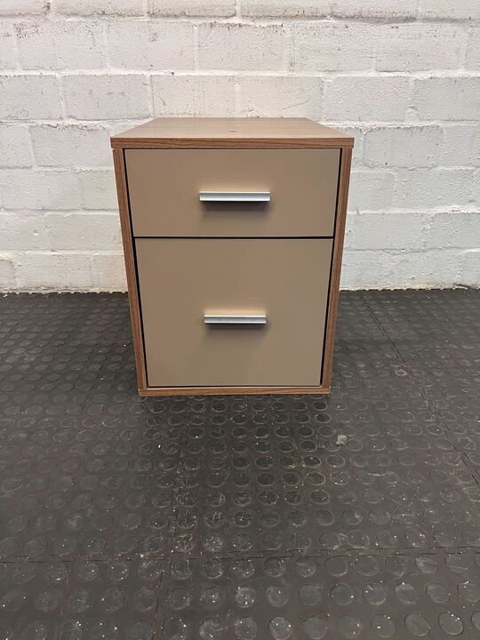 Modern Two Drawer Light Wooden Steel Interior Filing Credenza (Width: 60cm)(Height: 51cm) - PRICE DROP