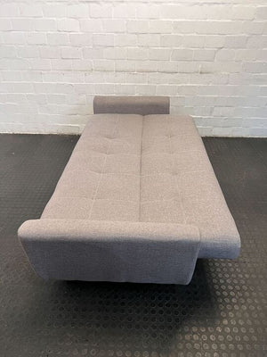 Gray Ash Upholstered Sleeper Couch with Peg Legs