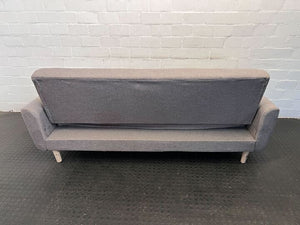 Gray Ash Upholstered Sleeper Couch with Peg Legs