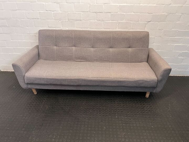 Gray Ash Upholstered Sleeper Couch with Peg Legs