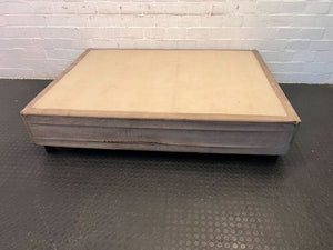 Beige Caramel Coloured Double Bed Base (Worn & Torn)