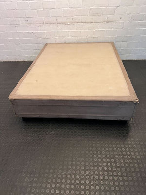 Beige Caramel Coloured Double Bed Base (Worn & Torn)