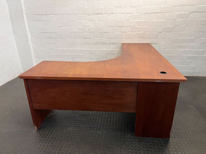 Executive L-Shaped Wooden Office Desk (Width: 210cm)(Height: 77cm)