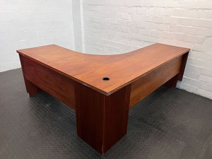 Executive L-Shaped Wooden Office Desk (Width: 210cm)(Height: 77cm)