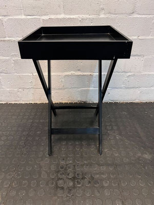 Black Side Table Butler's Tray (Width: 40cm)(Height: 59cm)