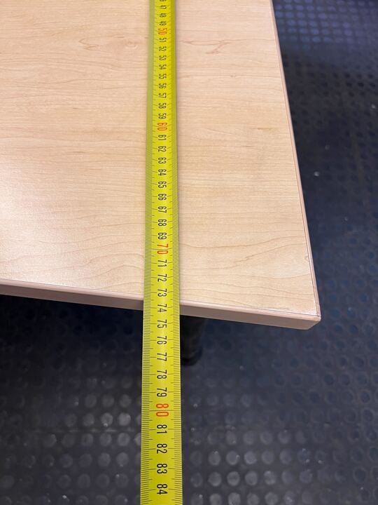 Light Brown L-Shape Steel Legged Desk (Width: 198cm)(Height: 74cm) - PRICE DROP