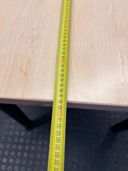 Light Brown L-Shape Steel Legged Desk (Width: 198cm)(Height: 74cm) - PRICE DROP