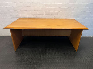 Light Brown Oak Colour Wooden Office Desk (Chipped Corner)(Width: 201cm)(Height: 73cm)