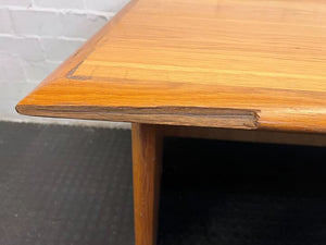 Light Brown Oak Colour Wooden Office Desk (Chipped Corner)(Width: 201cm)(Height: 73cm)