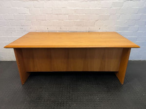 Light Brown Oak Colour Wooden Office Desk (Chipped Corner)(Width: 201cm)(Height: 73cm)