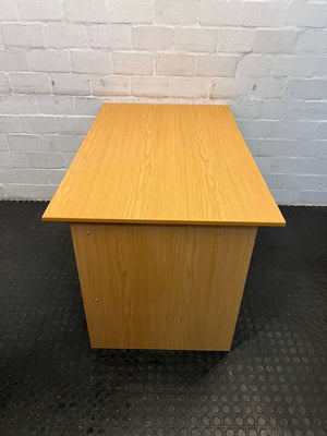 Plain Light Brown Oak Wooden Office Desk (Width: 120cm)(Height; 71cm)