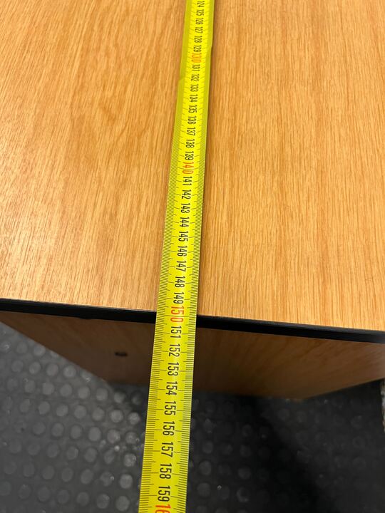 Light Brown Wooden Office Desk with Three Handless Drawers (Width: 150cm)(Height: 72cm)