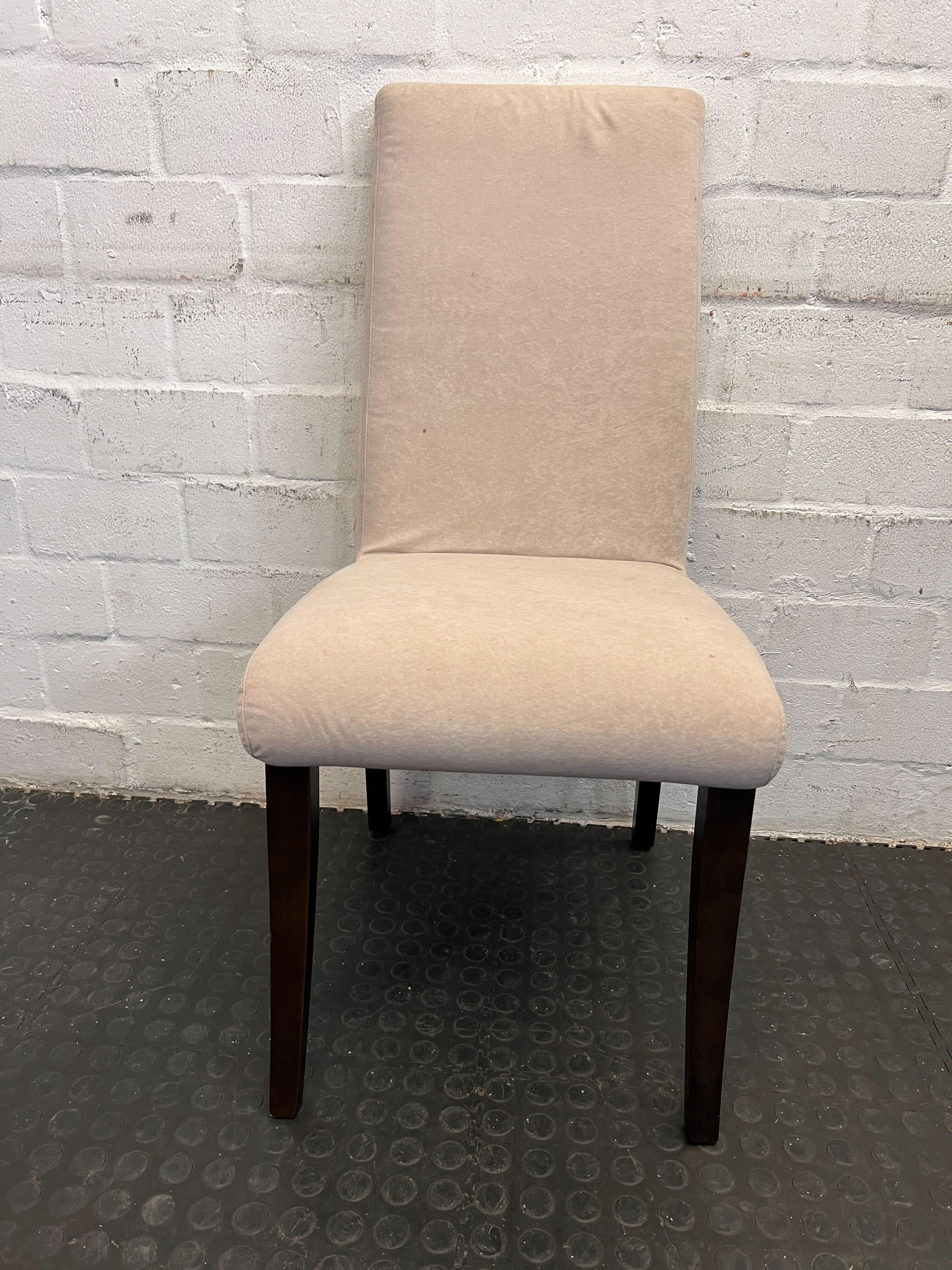 Cream and Dark Wood Dining Chair