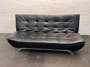 Black Pleather Sleeper Couch