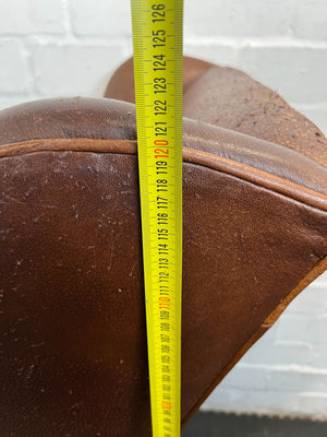 Vintage Brown Leather Dining Chair - some texture damage