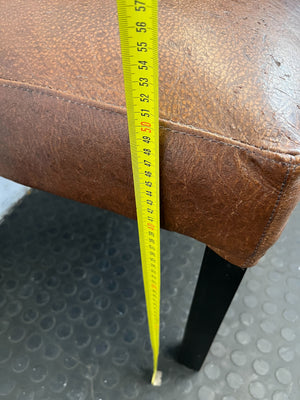 Vintage Brown Leather Dining Chair - some texture damage