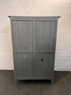 Grey Wooden Wardrobe with Drawers